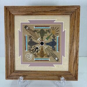 Navajo Sand Painting Signed by Artist Norman Simms